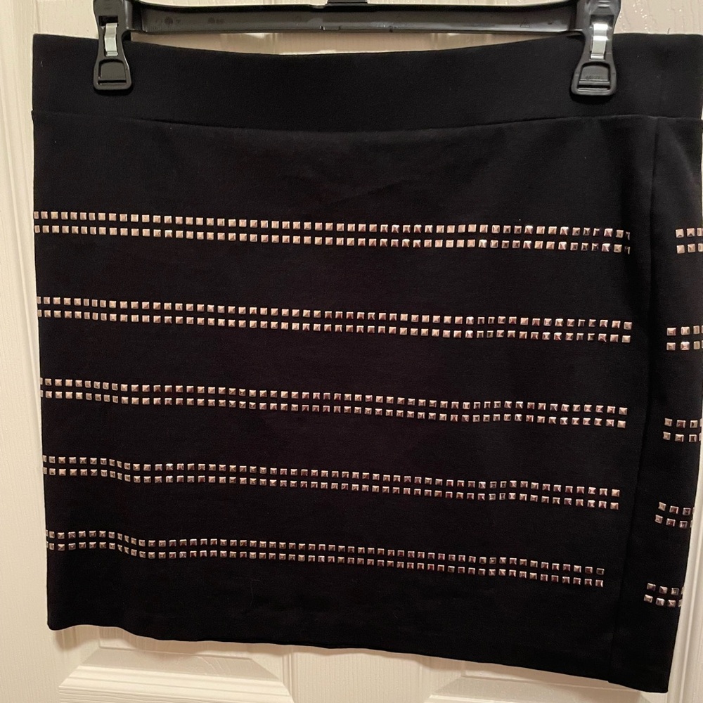 INC International Concepts Black Embellished Mini Skirt